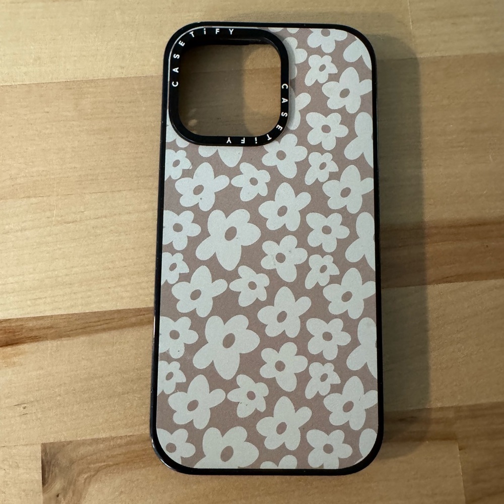 Casetify Floral Phone Case - Cream and Brown iPhone 15 Pro Max